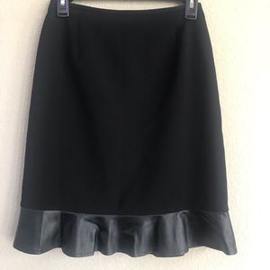 Tahari ASL Leather Trim Skirt